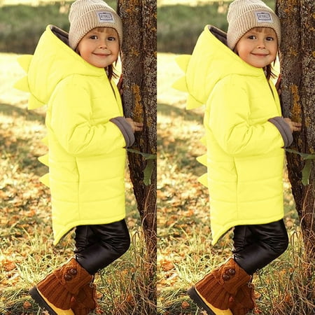 

TOWED22 Kids Fleece Jacket Toddler Coral Fleece Hood Jacket with Bear Ear Baby Boys Girls Winter Fall Zipper Lightweight Hoodies Yellow