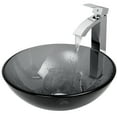 thumbnail image 2 of VIGO Glass Round Vessel Bathroom Sink in Sheer Black with Duris Faucet and Pop-Up Drain in Chrome, 2 of 10