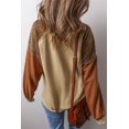 thumbnail image 2 of Women's Khaki Lace Patchwork Colorblock Drop Shoulder Sweatshirt | [ZhiHiMeRi] | (US 12-14)L, 2 of 7