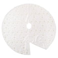 thumbnail image 3 of Fennco Styles Embroidered and Sequined Christmas Tree Skirt 72" X 72" Round - Ivory Holiday Tree Skirt for Home, Holiday Tree, Indoor & Outdoor, and Special Occasion, 3 of 3