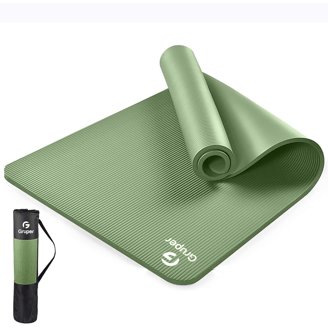 Overmont Tapis de yoga en TPE extra épais de 1,3 cm, tapis d'entraînement antidérapant, haute Overmont Tapis de yoga en TPE extra épais de 1,3 cm, tapis d'entraînement antidérapant, haute