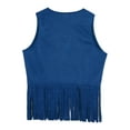 thumbnail image 4 of Ocealan Kids Western Vest Sleeveless Open Front Riveted Tasseled Waistcoat Cowboy Cowgirl Outerwear Blue 16, 4 of 6
