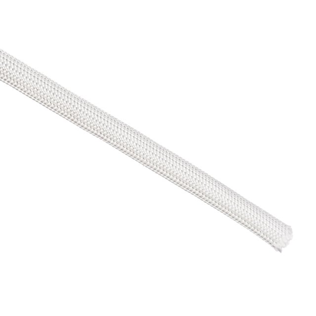 Uxcell 16.4Ft-5mm Alta TEMP Aislante de Manga de Fibra de Vidrio Protectores de Cable Blanco