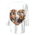 thumbnail image 5 of Camisetas de Pascua para Mujeres Pullover Suelto Casual con Cuello Redondo Y Mangas de Tres Cuartos, Top de Poliéster Impreso Divertido para Uso Diario de Primavera Y Fiestas, 5 of 5
