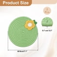 thumbnail image 2 of 2Pcs Manteles Individuales Redondos Trenzados, 7.1" Manteles Tejidos para Mesa de Cocina con Flores para Decoración de Granja (Verde), 2 of 7