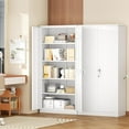 thumbnail image 2 of SOLAURA 72"H Metal Garage Storage Cabinet with Locking Doors and 4 Adjustable Shelves, Lock Storage Cabinet for Home Office, Garage, Shop (White), 2 of 8
