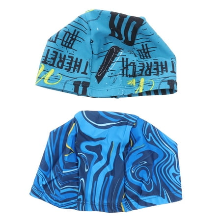 

NUOLUX 2 Pcs Swimming Cartoon Pattern Swimming Hat Sports Elastic Swimming Hat Accessory for Kids Boys Girls (Blue Car Blue Shark Style)