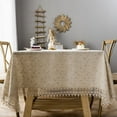 thumbnail image 3 of Rectangular Lace Table Cloth Embroidered Floral Tablecloth for Table Cotton nappe de table tapete mantel mesas Wedding Decor (Beige,60x60cm), 3 of 6