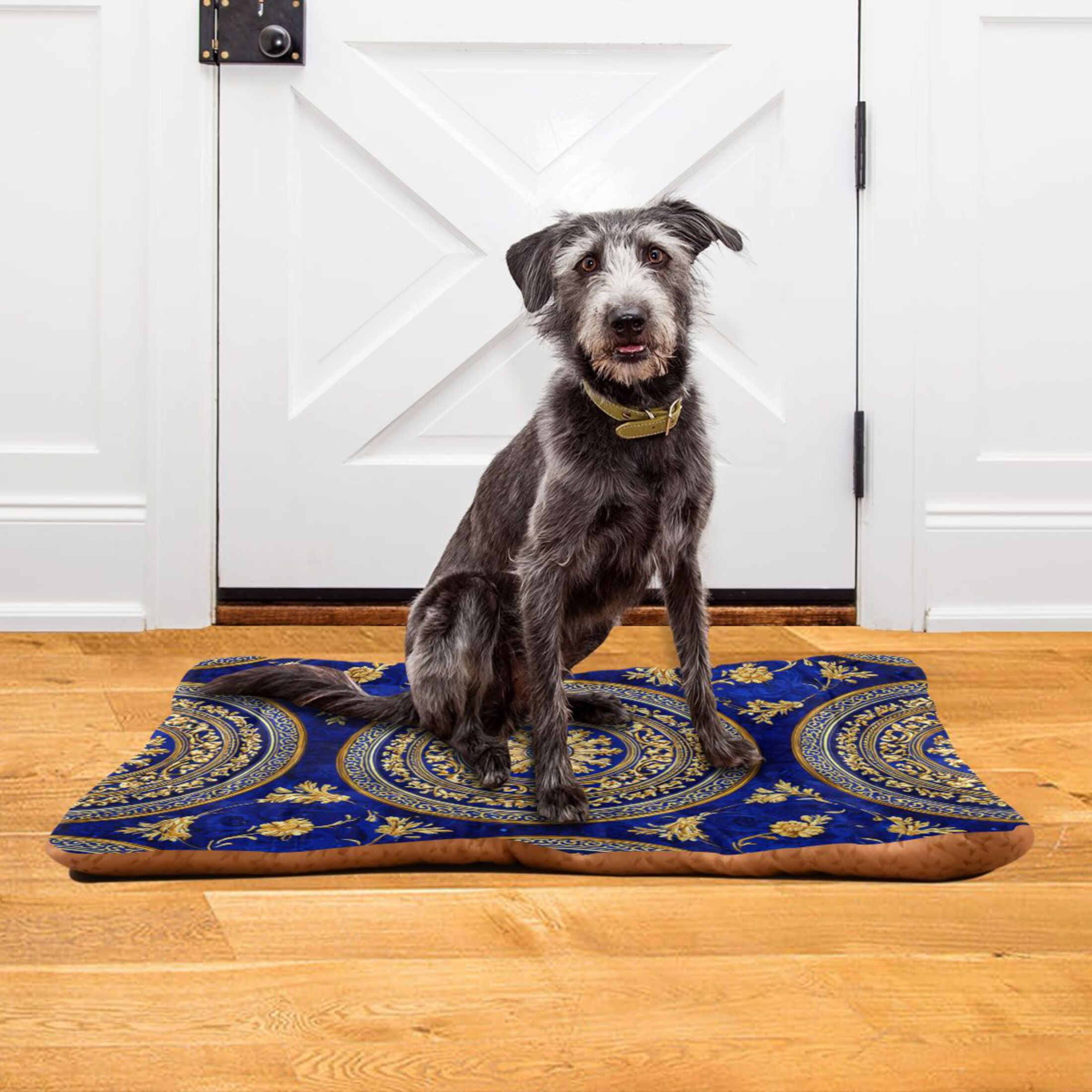 Cozy Mat Pet Bed Indoor Outdoor Warm Soft For Cat Dog Puppy(S/M) Royal Blue Background