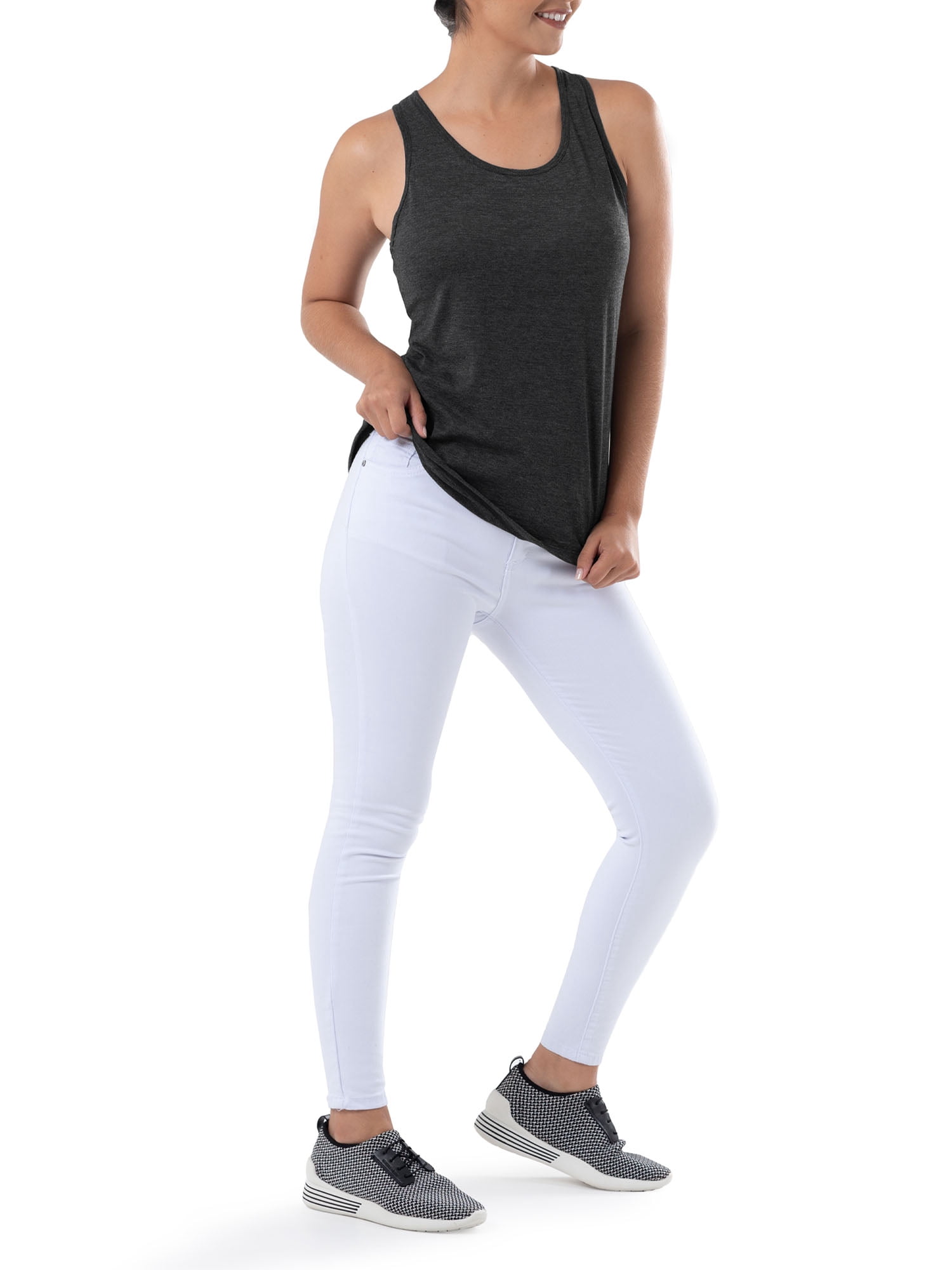 Time and Tru Women's Slub T-Shirts and Tank Top, 3-Pack