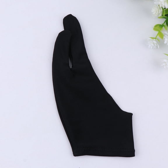 FRCOLOR Black Artist Two Finger Gloves for Painting Use Made of Spandex Size