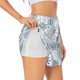 thumbnail image 1 of Balery Retro ice blue snowflakes Pantalones cortos deportivos para mujer con forro y dos bolsillos, elásticos, para entrenamiento, gimnasio, yoga-Small, 1 of 7