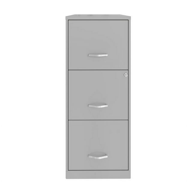 Solutions d'Espace Classeur Vertical Moderne en Métal à 3 Tiroirs avec Serrure, Argent
