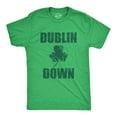 thumbnail image 1 of Mens Dublin Down St Patricks Day T Shirt Funny Tee for Guys (Heather Green - Dublin Down) - L, 1 of 3
