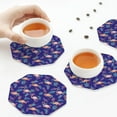 thumbnail image 4 of Leather Coasters with Heat-resistant for Drinks, Flamingo Palm Leaves_B -标题2 Octagon, 4 of 5