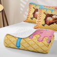 thumbnail image 4 of Erosebridal Light Blue & Pink Dripping Waffle Baseball Ice Cream & Glove Graphic Twin Quilt Set,Sport Graphic Twin Coverlet Set for Boys Girls, 4 of 7