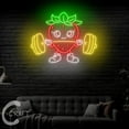 thumbnail image 2 of C-CRAFT Strawberry Lift Weight Neon Led Light Up 27 inch for Fitness Gym Fruit Shop Wall Decor, 2 of 5