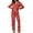 Christmas Red With Santa Pattern, variant on Ekouaer Pajamas Women's Long Sleeve Sleepwear Soft Button Down Loungewear Pjs Lounge Set Nightwear