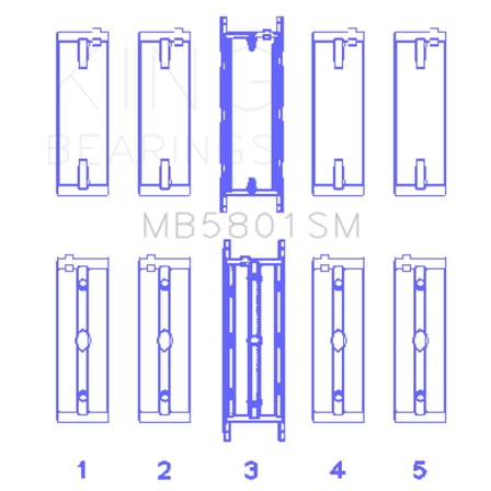 King Engine Bearings MB5801SM0.25 0.25 mm Crankshaft Main Bearing Set