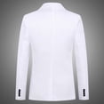 thumbnail image 2 of SWSMCLT Men's Long Sleeve Blazer Business Cozy Business Slim Fit Split Suit Separate Casual Sport Coat White 34, 2 of 2