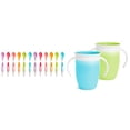 thumbnail image 1 of Cucharas y entrenador para bebés, taza para sorber, Munchkin, punta blanda, 12 unidades, 7 onzas, 1 of 7