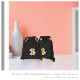 thumbnail image 3 of SHOWERORO Black Canvas Drawstring Bag for Coins Storage and Party 6 Pieces Small Size, 3 of 7