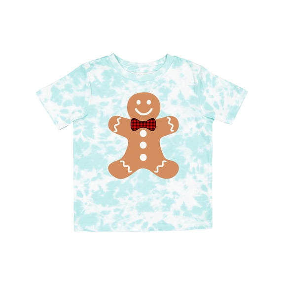 Inktastic Cute Gingerbread Man with Red Plaid Bowtie Boys or Girls Toddler T-Shirt