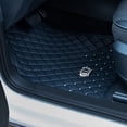 thumbnail image 2 of eing All Weather Pu Leather Floor Mats for Car SUV & Truck - 5 Pack/Set (Front & Rear), Heavy Duty Protection,Crown Car Floor Cushion,Black, 2 of 8
