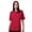 Red, variant on Women's CVC Pique Polo Shirts Short Sleeve Plain Tee 60/40 Cotton/Poly Knit Collar Polo Shirt (Black, S)