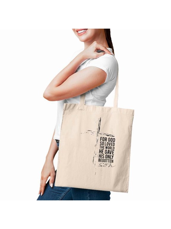 Religious Gifts Crosses Him Christian Bible Verse John 316 Ver2 Tote Bag