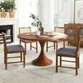 thumbnail image 4 of Gymax Rattan Dining Chair Set of 4 w/ Rubber Wood Frame Linen Fabric Padded Seat, 4 of 9