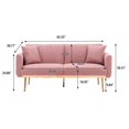 thumbnail image 7 of Futon Sofa Bed,Convertible Sleeper Sofa with Armrest and Adjustable Backrest,Upholstered Teddy Fabric Accent Couch Loveseat Sofa with Golden Metal Legs,for Living Room Bedroom Living Room Bedroom, 7 of 7