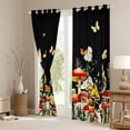 thumbnail image 3 of Feelyou Cartoon Mushroom Plant Black Out Curtains, Dreamy Butterfly Animal Curtains Pack of 2 (42x63 Each), Rustic Farmhouse Bedroom Curtains, Window Curtains Bedroom Decor, 3 of 6