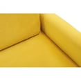 thumbnail image 7 of Wulawindy Loveseat Yellow velvet with wood legs, 7 of 7