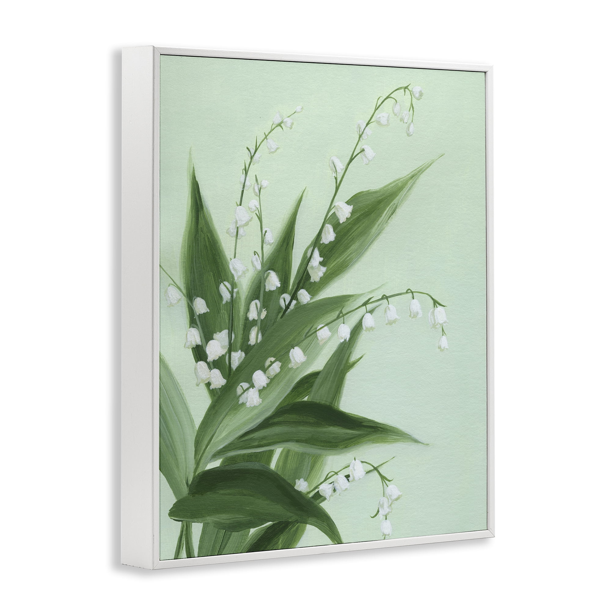 Stupell Industries Verdant Lily Of Valley White Framed Giclee Art, design by Grace Popp