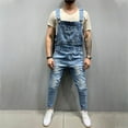 thumbnail image 3 of cllios Bib Overalls for Men Denim Big and Tall Outdoor Work Heavy-duty Jeans Jumpsuits Classic Pocket Skinny Overalls, 3 of 9
