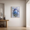 thumbnail image 6 of Blue Floral Hydrangea Plant Canvas Painting Print Wall Art for Living Room Bedroom Decoration Frameless, 6 of 7