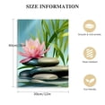 thumbnail image 2 of EastSmooth  Bamboo Zen Canvas Wall Art Spa Artwork Vibrant Pink Water Lily Zen Meditation Massage Stones Leaf Pictures Canvas Painting Print for Home Office and Kitchen,Framed, 2 of 5