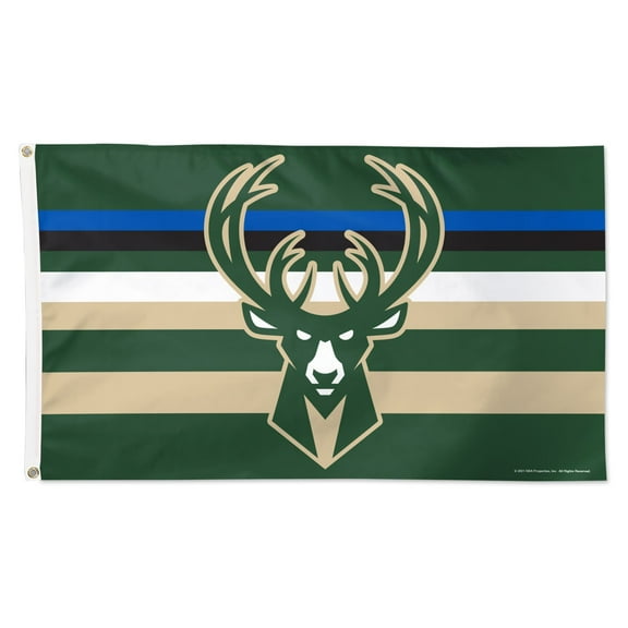 WinCraft Milwaukee Bucks 3' x 5' Horizontal Stripe Deluxe Single-Sided Flag