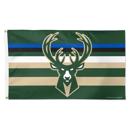 WinCraft Milwaukee Bucks 3 x 5 Horizontal Stripe Deluxe Single-Sided Flag