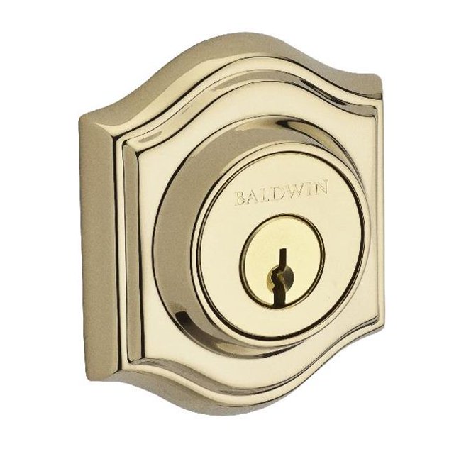 Baldwin SC.TAD.003 Single Cylinder Traditional Arch Deadbolt, Lifetime Brass