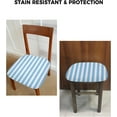 thumbnail image 6 of Dining Room Chair Seat Covers, Vertical Stripes Blue and White Geometric Pattern Removable Stretch Chair Seat Cushion Slipcovers Protector for Holiday Party Festival Decoration, Set of 6, 6 of 6