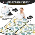 thumbnail image 3 of Green Dinosaurs Cacti Pattern Teens Toddler Nap Mat with Pillow, Sleeping Mat Bag for Preschool Daycare 50"x20", 3 of 6