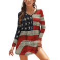 thumbnail image 1 of Robe Évasée Drapeau Américain Col Carré Robe Élégante Mode Féminine Imprimée Robe Drapeau Américain États Non Datés Patriotisme, 1 of 5