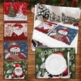 thumbnail image 2 of Manteles Individuales Navideños Paño de punto de Navidad muñeco de nieve decoración mantel muñeca de dibujos animados almohadilla de aislamiento (Multicolor, Unitalla), 2 of 3