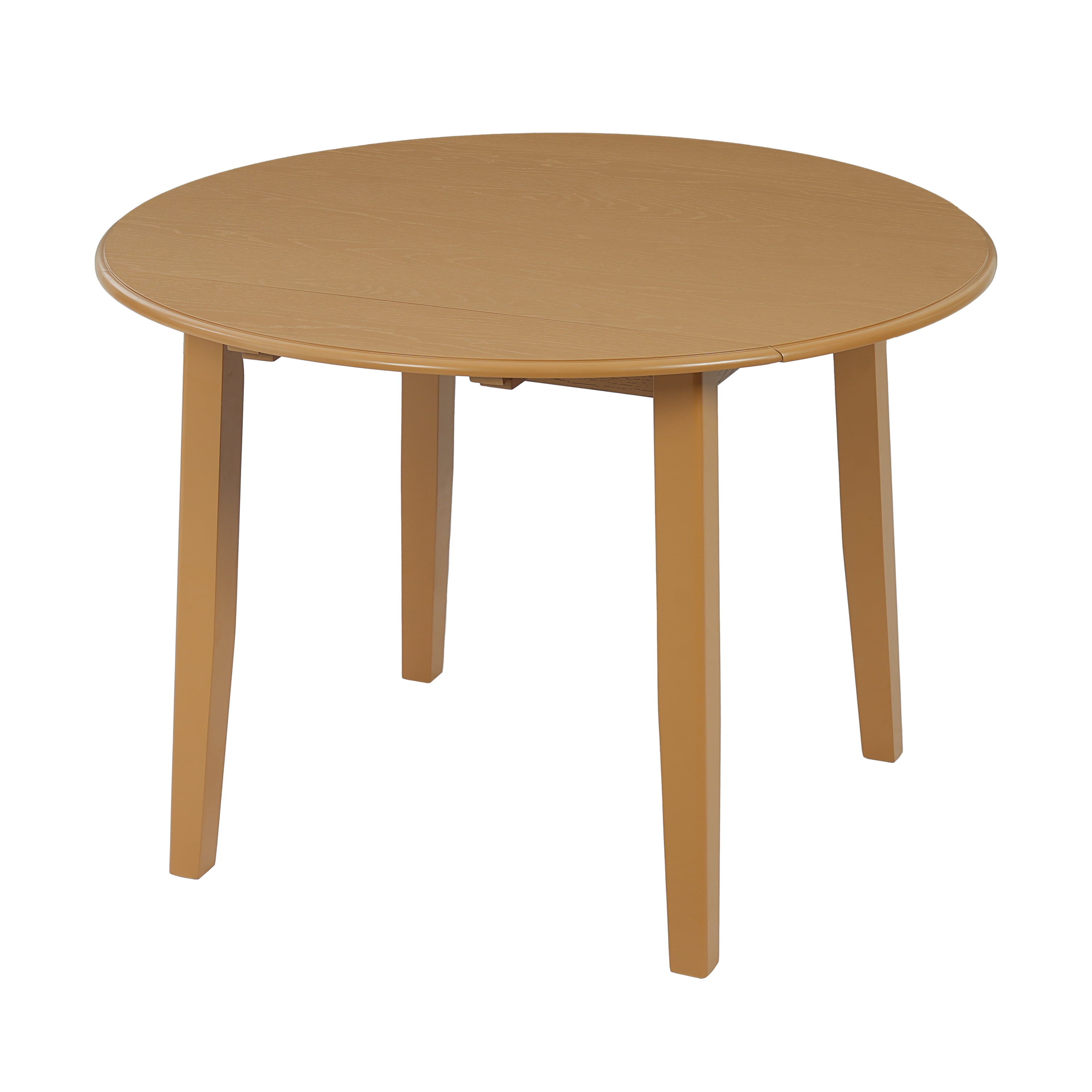 Euroco 42" Extendable Round Dining Table for 2–4, Farmhouse Folding Dining Table with Wood Frame for Small Apartments,Dining Areas,Space-Saving,Light Brown