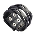 thumbnail image 4 of Pulsera Trenzada Salvador Brazalete Ajustable Hombre Punk Vintage Mujer PU Negro, 4 of 10