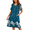Blue Green, variant on Ekouaer Womens House Dress Floral Print Nightgown with Pockets Mumu Dress
