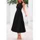 thumbnail image 5 of Vestido PRETTYGARDEN 2025 sin mangas línea A plisado midi negro talla M, 5 of 8