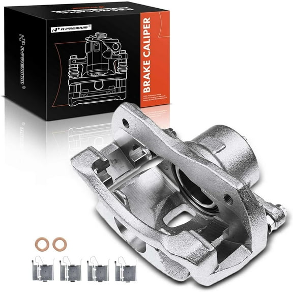 A-Premium Disc Brake Caliper Assembly with Bracket Compatible with Toyota RAV4 2006-2018 Front Driver Side